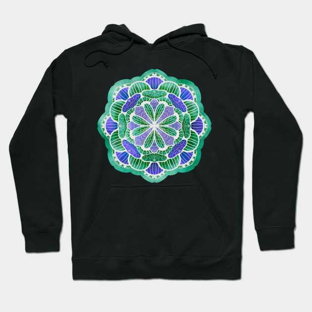 Colorful Mandala on Black Hoodie by CarrieBrose